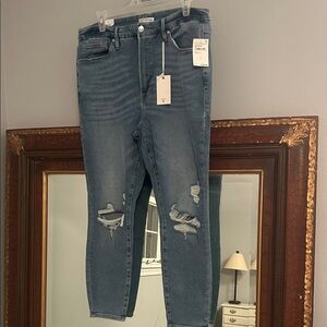 Good American Distressed Skinny Jeans 16